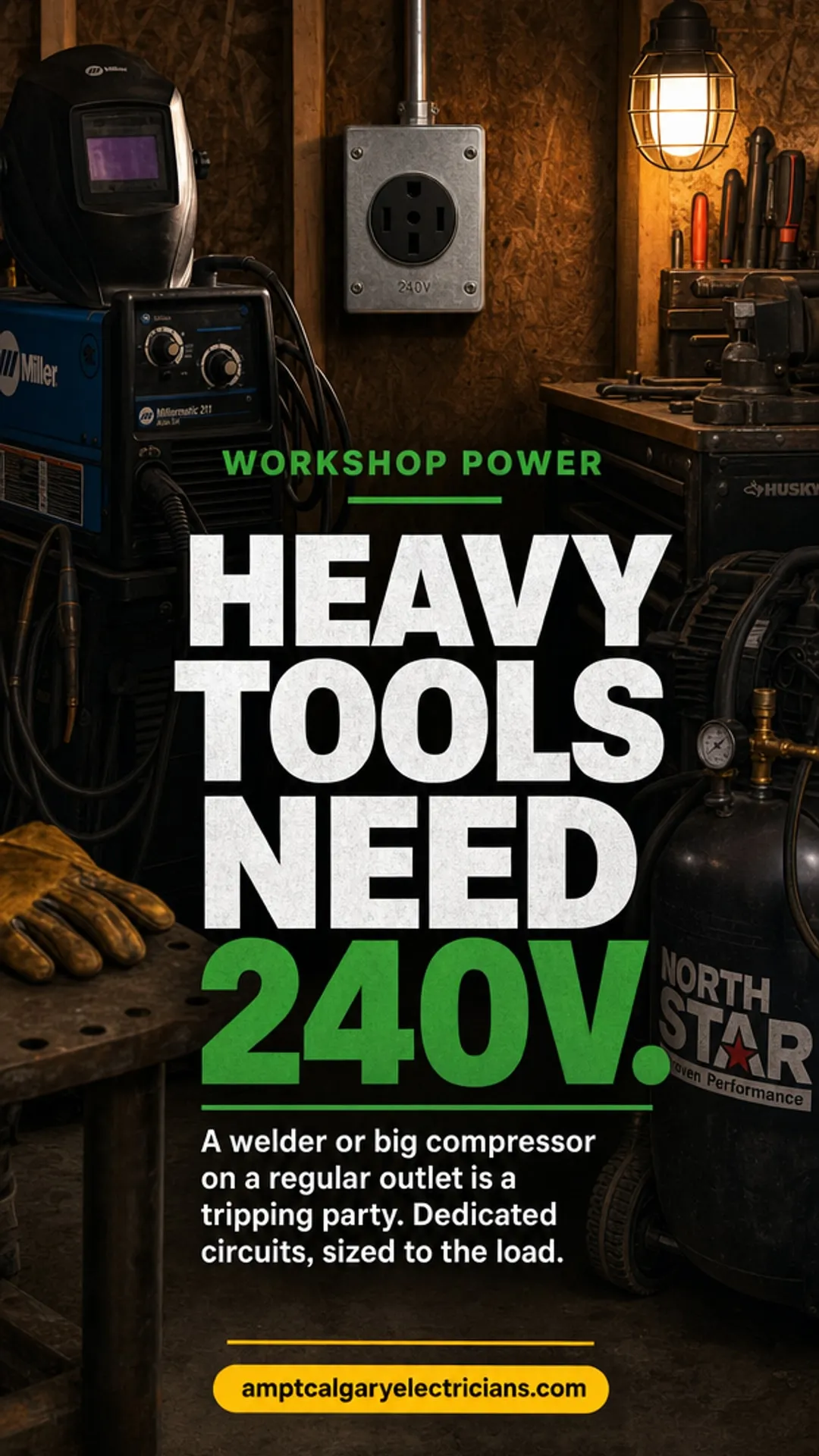 Ampt Over Electric social post: Workshop power
