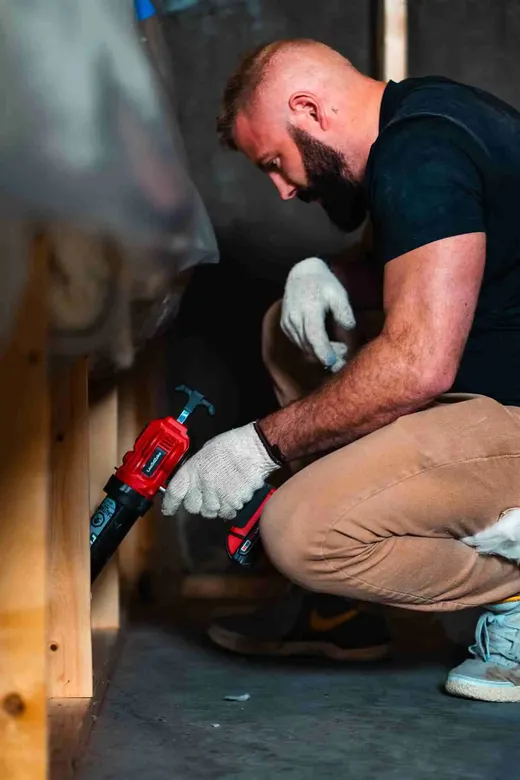 Calgary Radon Detection technician at work