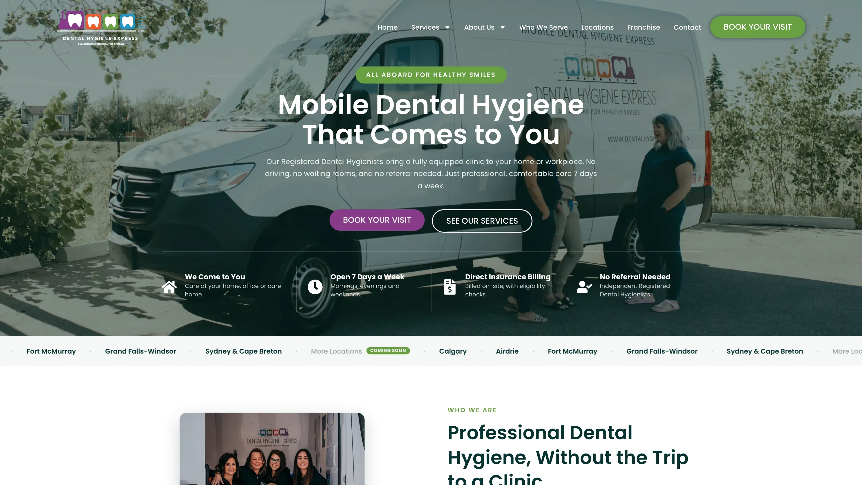 Dental Hygiene Express website designed by Get X Media