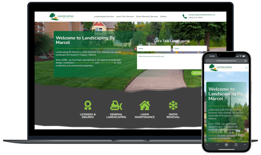 Calgary Landscaping SEO & Web Design Success | Get X Media 10 getxmedia case study mockup landscaping 1600x950 1